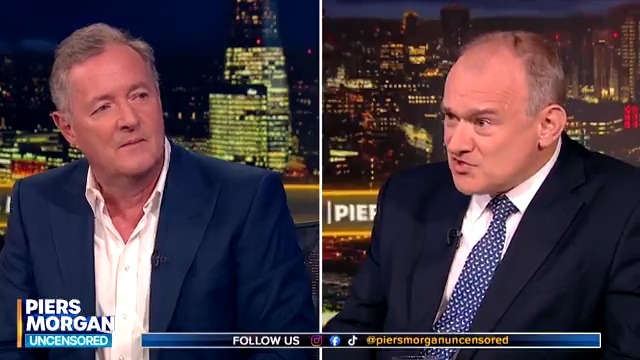 "Can a woman have a penis?" Piers Morgan asks the question of Liberal Democrats leader Ed Davey 10 times. Piers Morgan | Ed Davey