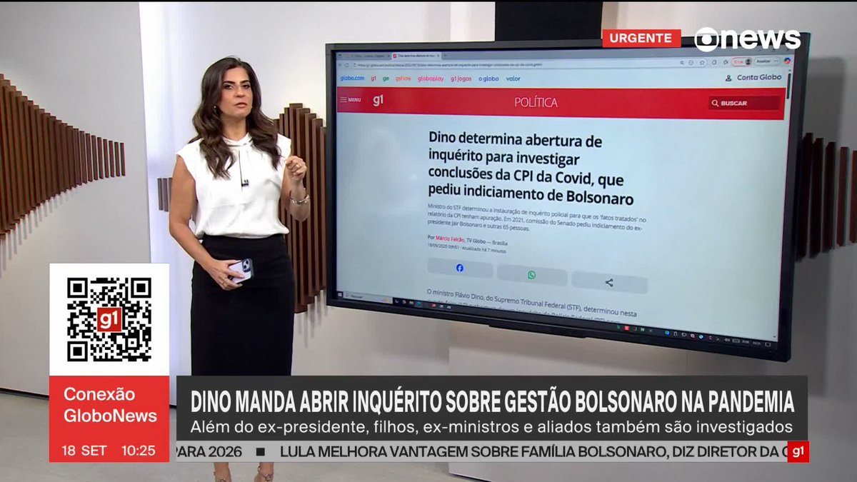 O ministro Flávio Dino, do Supremo, determinou nesta quinta-feira (18) a abertura de um inquérito da Polícia Federal para investigar conclusões da CPI da Covid, #ConexãoGloboNews ➡ Assista à #GloboNews: