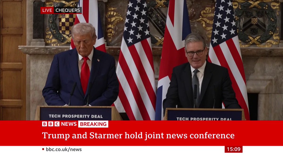 "We've renewed the special relationship for a new era" PM Keir Starmer celebrates the "unique bond" between the UK and the US as he and US President Donald Trump hold news conference Follow live: