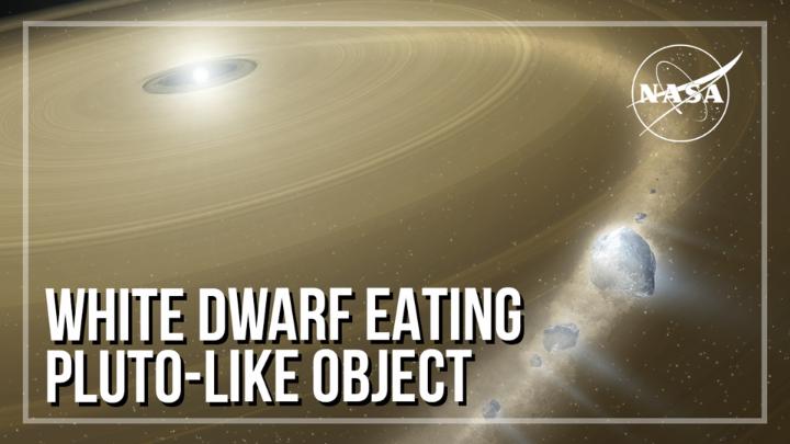 Snack time! 🍴 Hubble spotted a burned-out star eating a Pluto-like object. This "snack" is an object from the star system’s own version of the Kuiper Belt, which is an icy ring of debris that encircles our solar system: