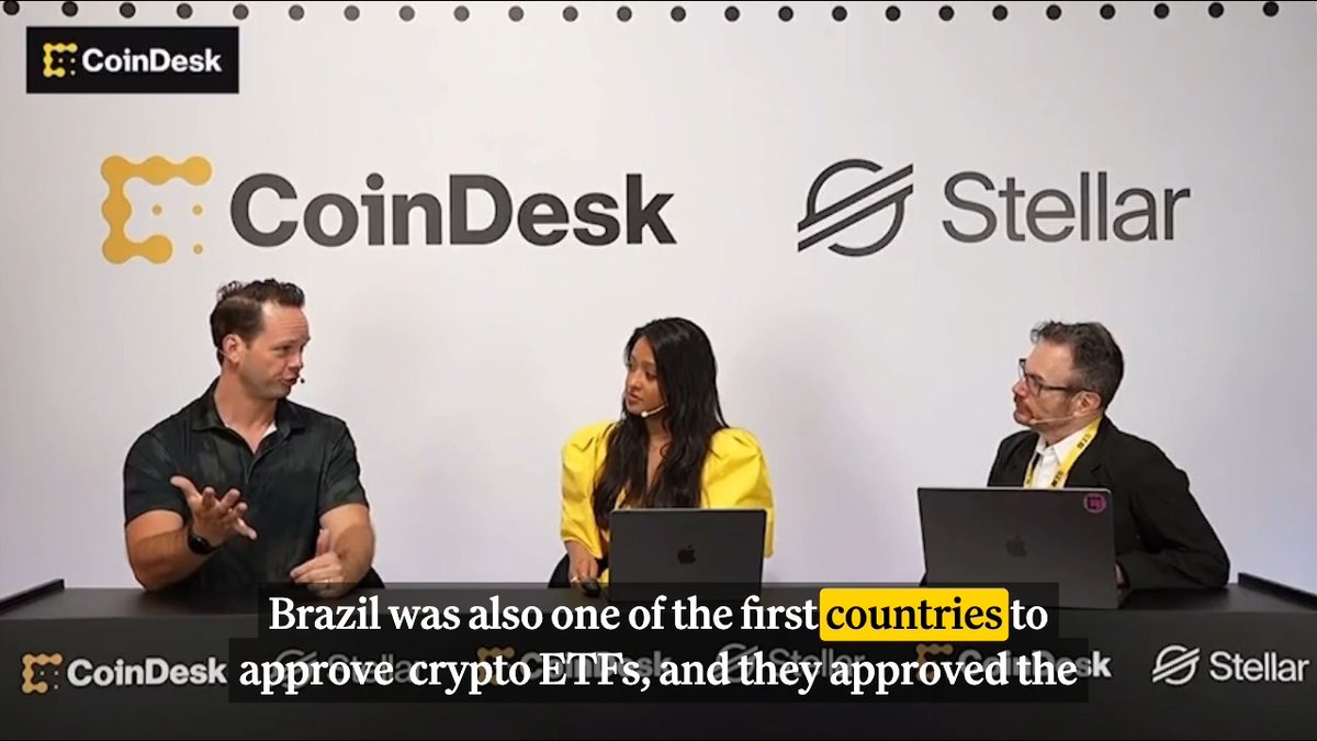 🇧🇷 LATEST: At Meridian by Stellar, Brazil Crypto Report founder Ai Ron Stanley breaks down how Brazil is leading the way in crypto ETFs: 👍 Approved its first ETF in 2021 👍 Now has at least 15 trading 👍 Home to the first SOL + XRP ETFs