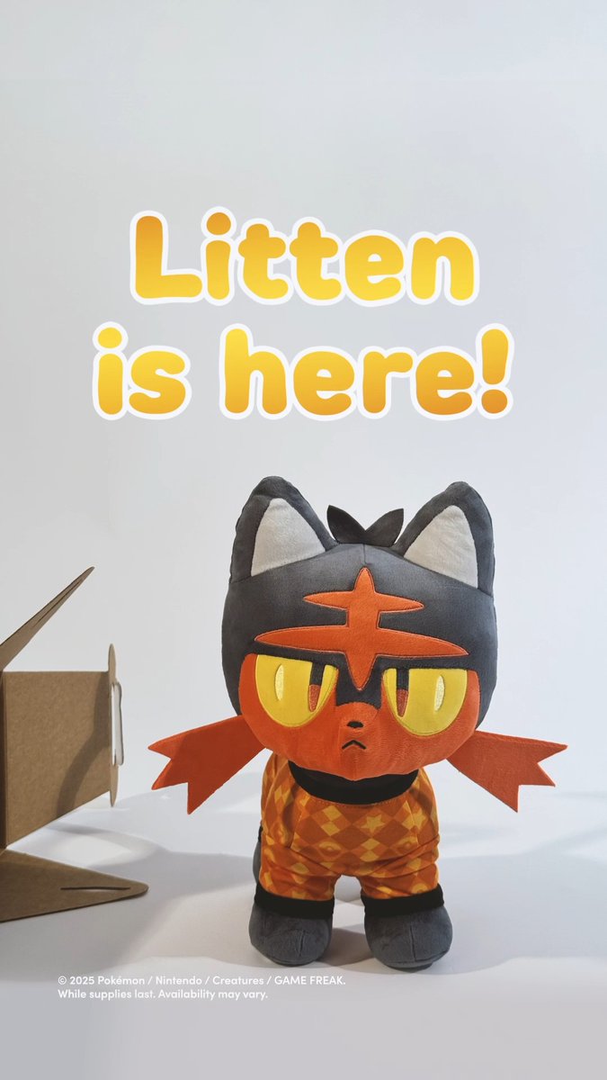 Litten is here! 🐾🔥 This Fire-type Pokémon is fired up to be our hottest new addition... Shop its bundle for Litten’s sounds and sleeper included.​ US: UK:
