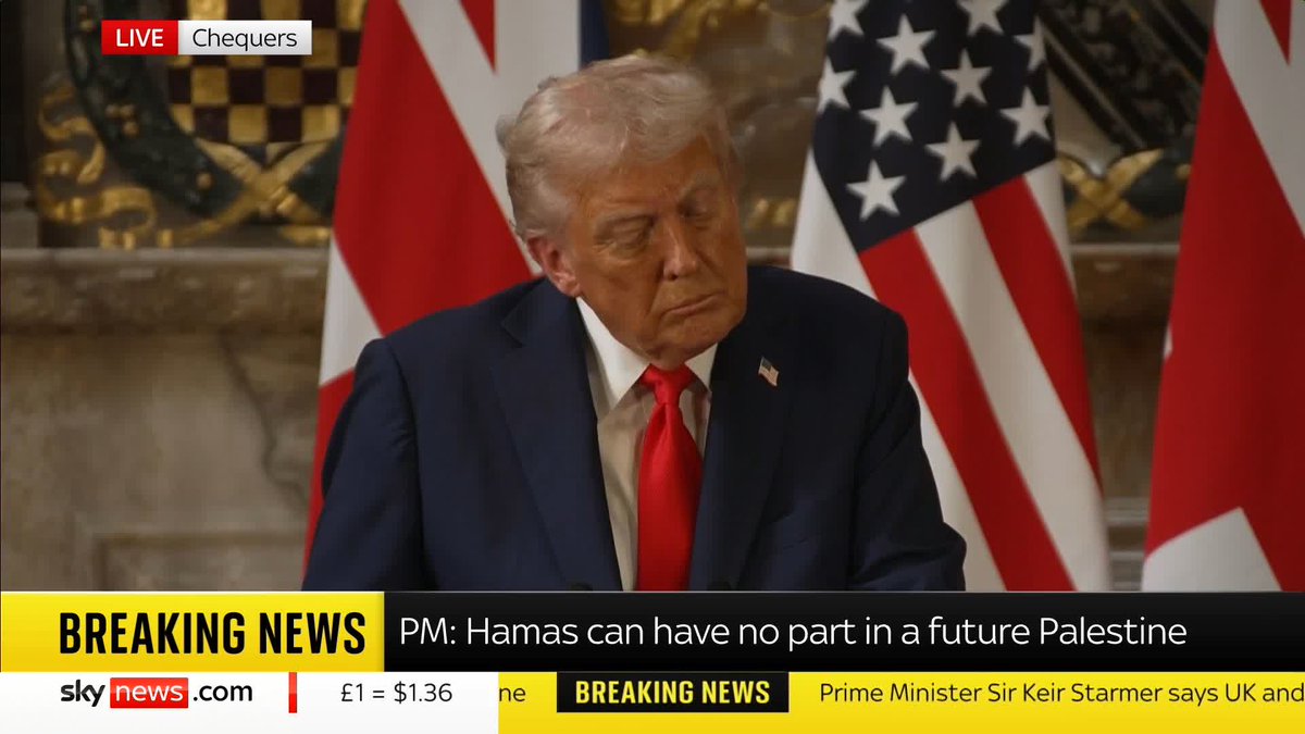 "He was fired for lack of talent" Donald Trump speaks about the dismissal of chat show host Jimmy Kimmel at a news conference at Chequers stating "Jimmy Kimmel is not a talented person". 📺 Sky 501, Virgin 602, Freeview 233 and YouTube