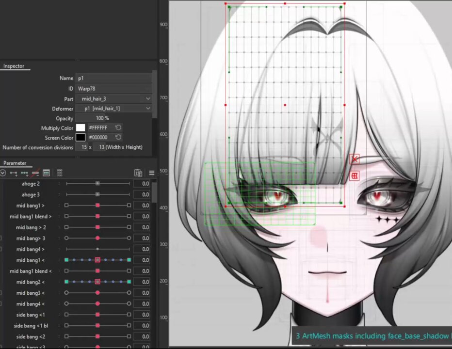 Here are the parameters used! I do left and right group physics, and on top of that, a seperate x and y physics layered on top will include my pendulum settings in a post below ⬇️ #Live2D