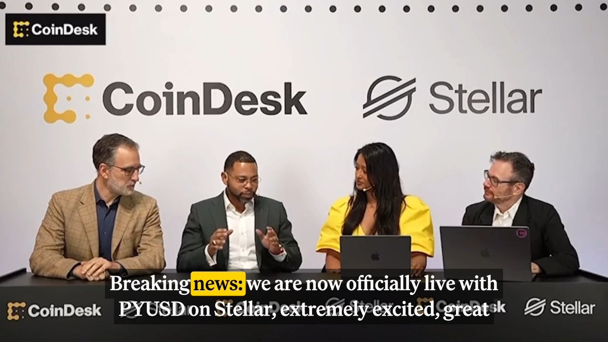 🚨 BREAKING: PayPal’s stablecoin $PYUSD is now live on the Stellar announced by Larry Wade (PayPal) and José Fernández da Ponte (Stellar Development Foundation) at Meridian 2025.