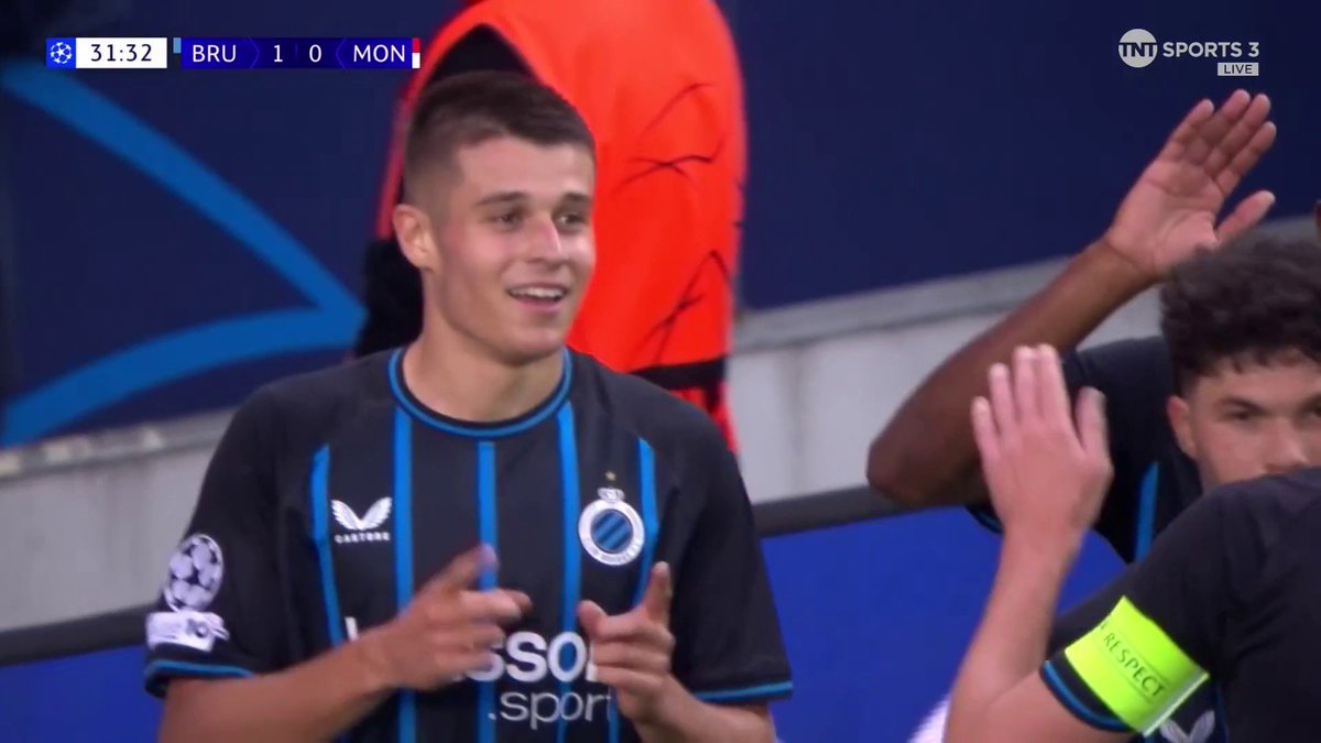 Tresoldi's strike gives Club Brugge the lead against AS Monaco 🎯 📺 TNT Sports &amp; discovery+ UK