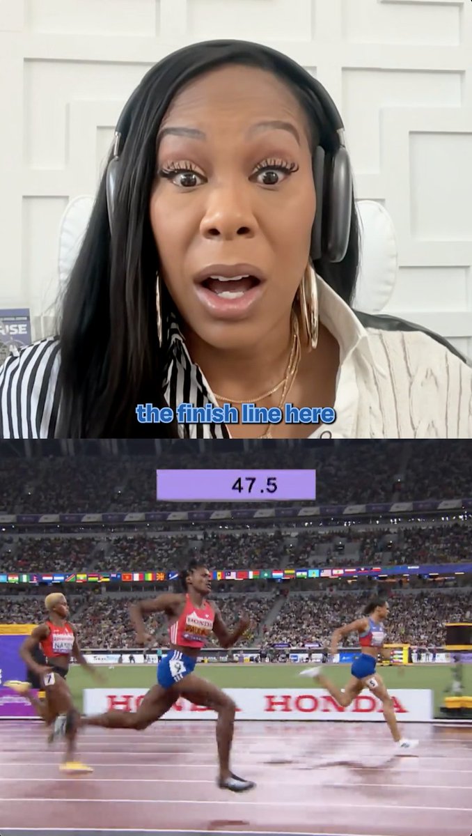 Sanya Richards-Ross had the best reaction to Sydney’s 400m world title! 🤩 #WorldAthleticsChamps