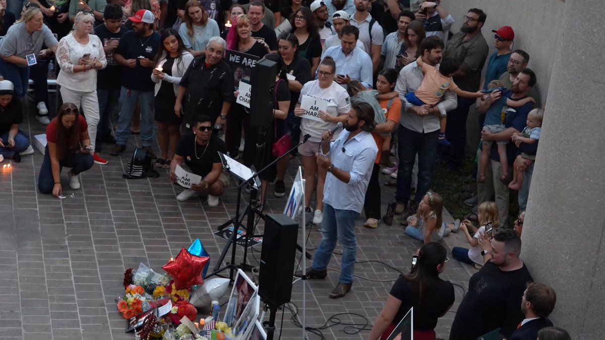I was honored to be asked to say a few words at the vigil for Charlie Kirk at UTSA. Here are a few of those words. The love from the community for Charlie was amazing, and it was an inspiring reminder of the number of lives he touched. We will pick up the microphone.