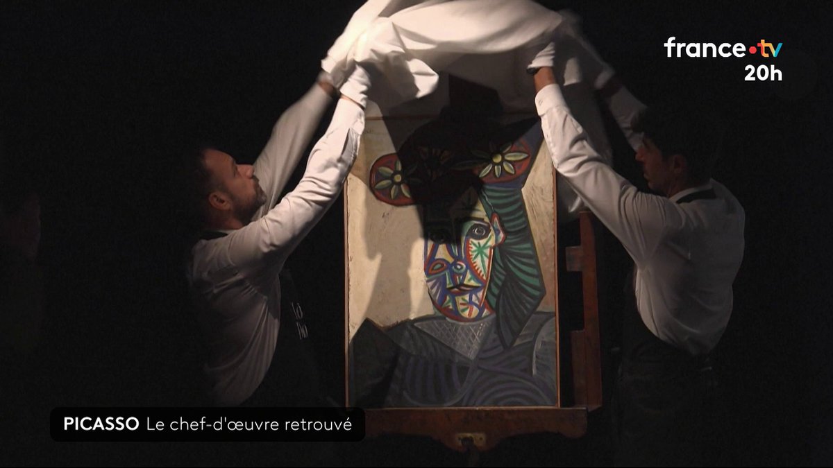 🖼 Découverte incroyable : un tableau inconnu de Pablo Picasso a été dévoilé aujourd’hui Estimé à 8 millions d’euros environ, le « Buste de femme au chapeau à fleurs » a été peint en 1943. #JT20h