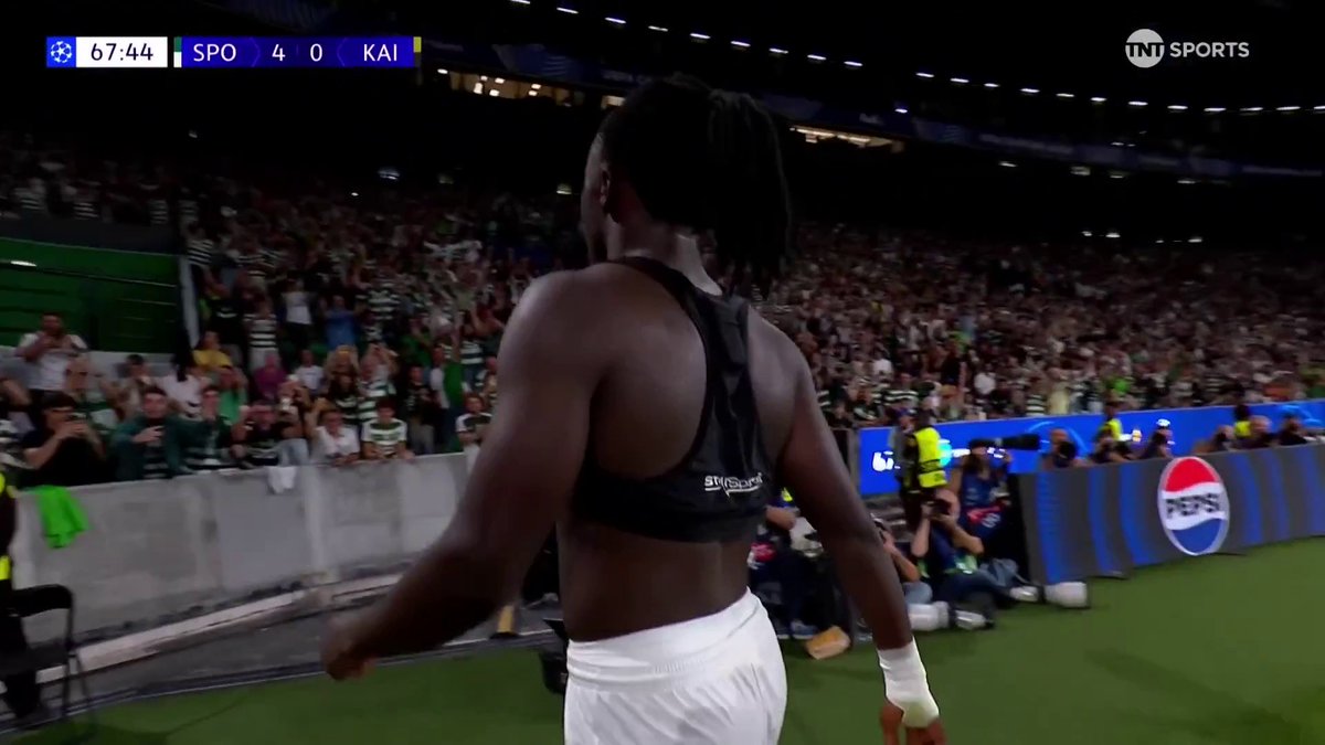 Incredible scenes in Lisbon 🤩 Quenda dances through the Kairat defence and Sporting score their third in three minutes 🔥 📺 TNT Sports &amp; discovery+ UK