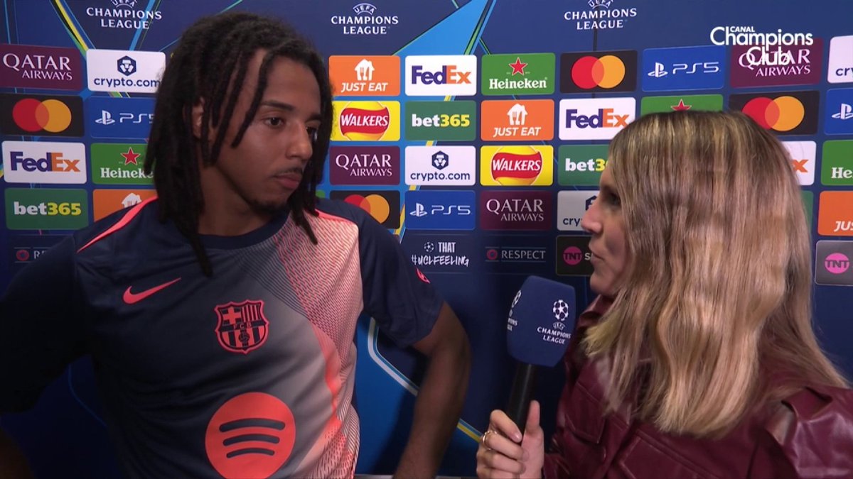"C'est un match très motivant à jouer" 🤩 Jules Koundé s'exprime sur le prochain match de Ligue des champions du FC Barcelone qui sera face... au PSG 👀 #NEWBAR | #UCL