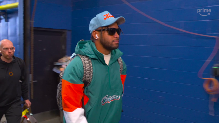 .Tua. T 🇦🇸 rocking the Miami Dolphins drip tonight 🥶 #TNFonPrime