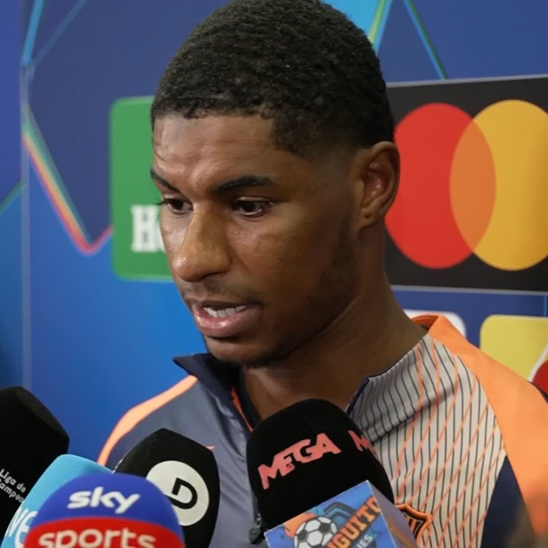 "Newcastle is a very difficult place to come to win, I'm really proud of the team" Marcus Rashford reacts after scoring two goals for Barcelona in their win over Newcastle in the Champions League 🎙️