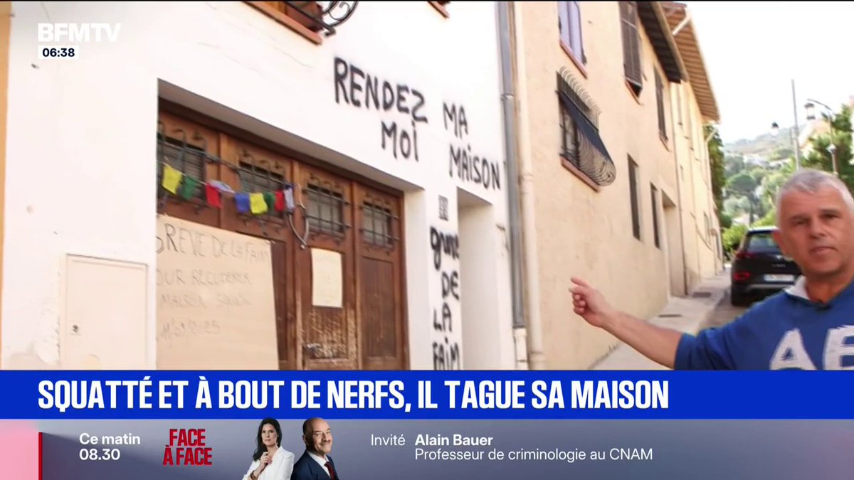 "Rendez-moi ma maison": son logement squatté, ce propriétaire tague sa maison et entame une grève de la faim