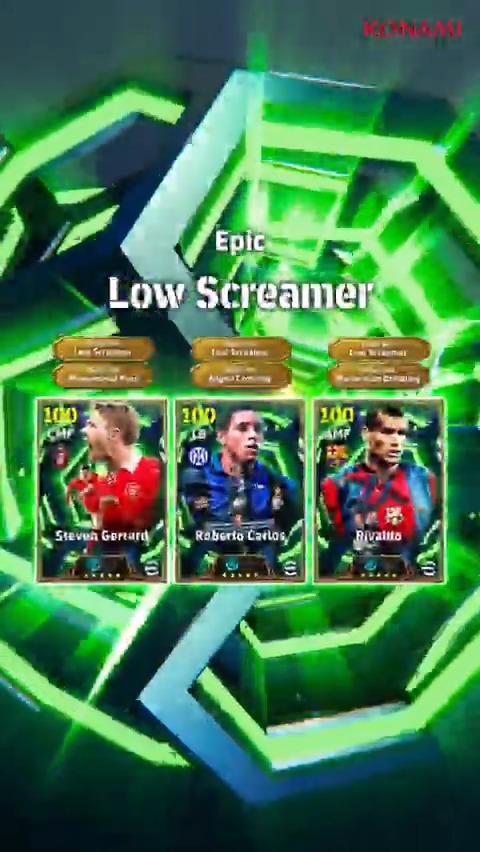 【Epic: Low Screamer】 新スキル「ロースクリーマー」を所持したレジェンド3名が登場🚀 リヴァウド(シュート+3) ロベルト カルロス(シュート+3) スティーヴン ジェラード(シュート+3) ミドルシュートの名手たちを獲得し、ゴラッソを決めよう! #イーフト #eFootball