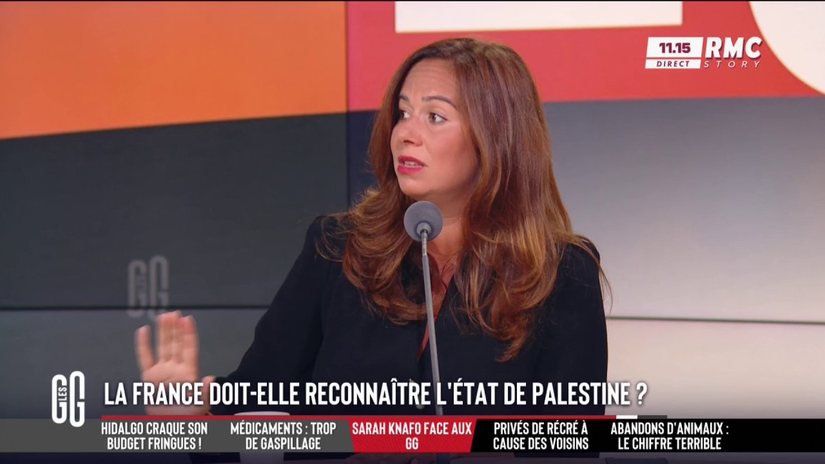 🚨 Reconnaissance de la Palestine. 🎙️ Sarah Knafo : "Emmanuel Macron offre un siège à l'ONU au djihad." #GGRMC