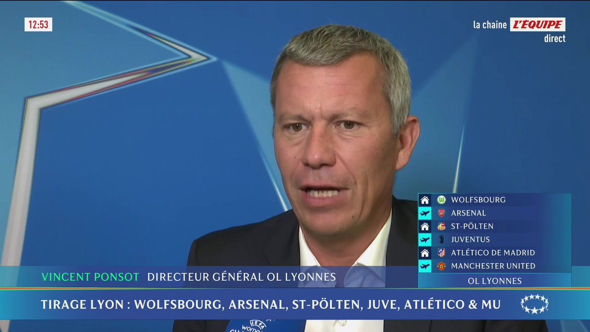 « C’est un tirage difficile. A domicile il faudra faire le plein », assure Vincent Ponsot, directrice général de l’OL Lyonnes, après le tirage au sort de la Ligue des champions féminine, que Lyon ambitionne de gagner.