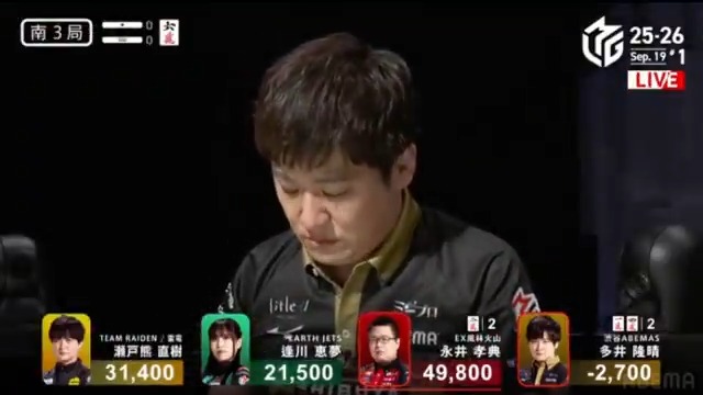 #Mリーグ 2025-26試合ダイジェスト📹 南3局、#多井隆晴 選手の跳満ツモ！ デビュー戦の永井選手がトップ目から更にドラ2赤1の先制リーチ！ しかし多井選手が🀇🀊待ちで追いつく！ 結果は多井選手が高め🀊ツモ！ 3000・6000のアガリで追い上げて親番を迎える！ 👇動画タップで今すぐ無料視聴