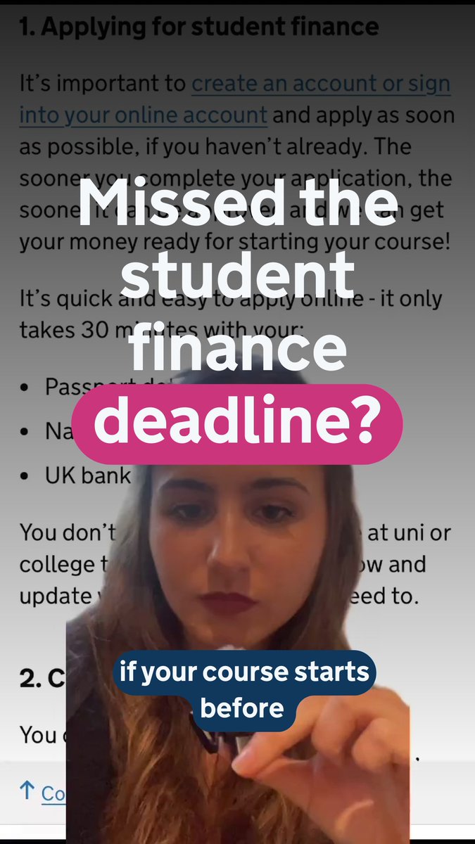 Haven’t applied for student finance yet? Don’t panic - there’s still time! Watch to find out how to apply before the deadline 👀