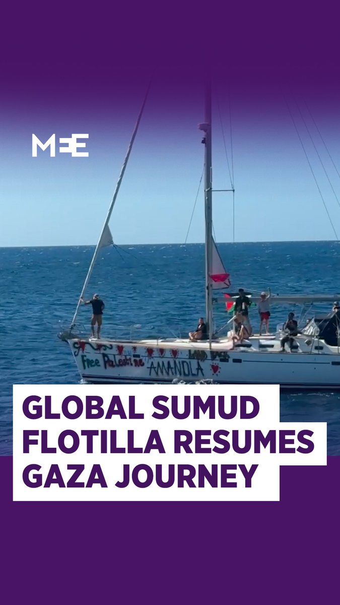 After being forced to stop in Sicily to wait out a storm, at least 40 boats from the Global Sumud Flotilla have started sailing Friday, heading east towards the Gaza Strip. At least five more boats are waiting to join the flotilla off the coast of Greece.