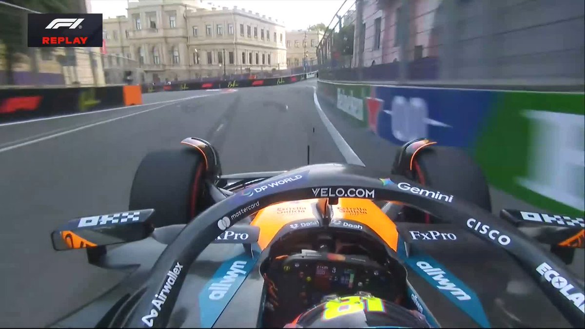 Crunch! 💥 Piastri's moment at Turn 15 👀 #F1 #AzerbaijanGP