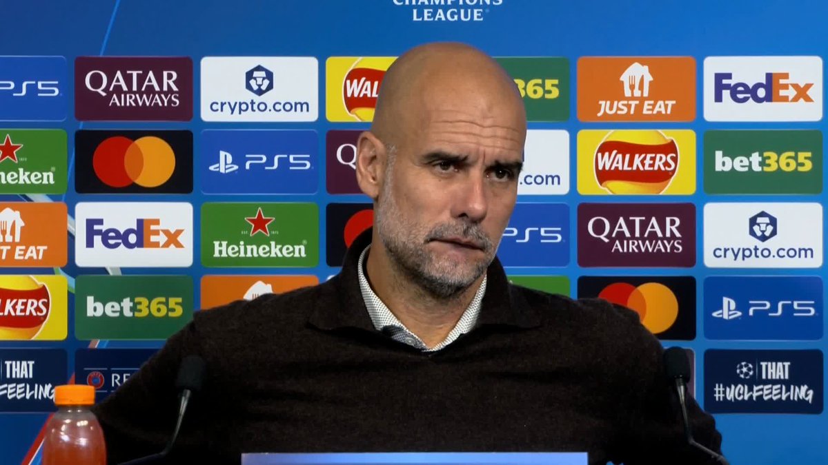 "No we are going to be hiking in the mountains" 😁🏔️ Pep Guardiola responding to questions about Man City's preparations for the Arsenal game after their Champions League game against Napoli...