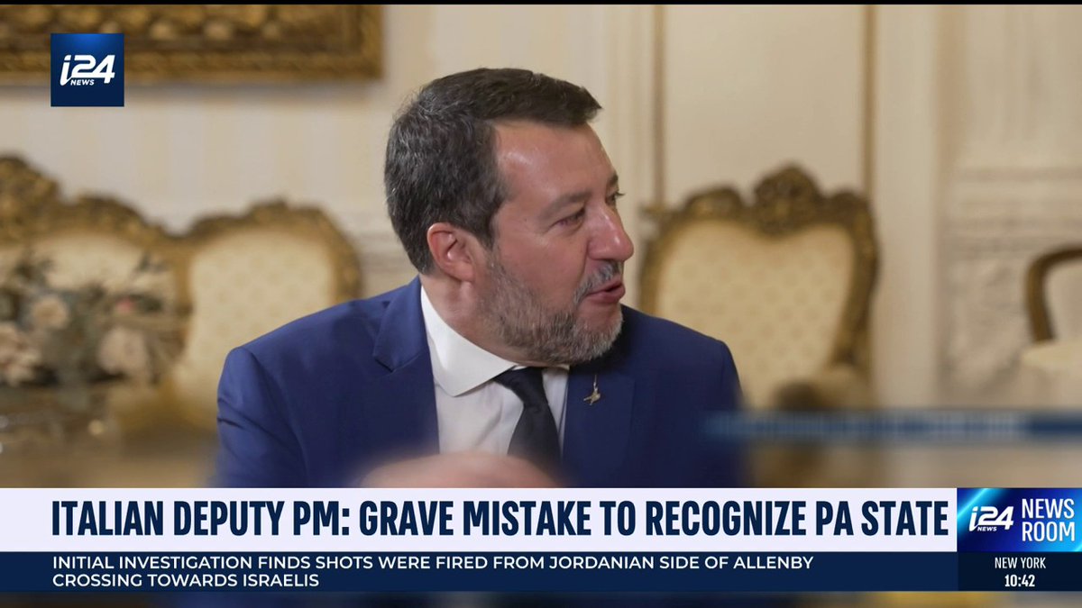 BREAKING: The Italian Deputy Prime Minister fully understands the threat of Islamism. “I believe Israel has the full right to ensure a safe future for itself.” The world is waking up to this cancerous ideology.