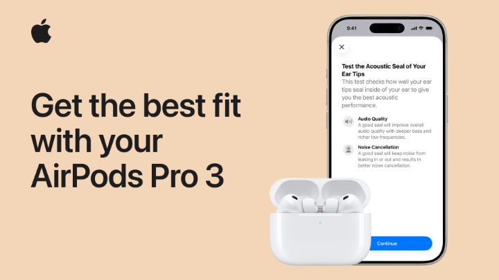 1️⃣ Use the right ear tip 2️⃣ Position the stem at an angle 3️⃣ Take the Acoustic Seal test Here’s how to get the best fit with your AirPods Pro 3.