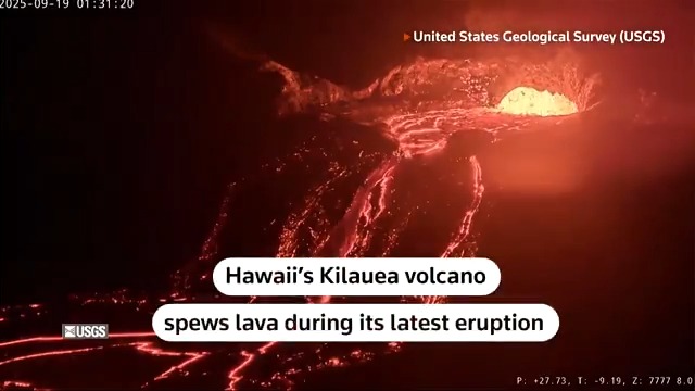 Hawaii's Kilauea volcano spews lava during its latest eruption. Kilauea is one of the world's most active volcanoes and has been erupting periodically since December 2024
