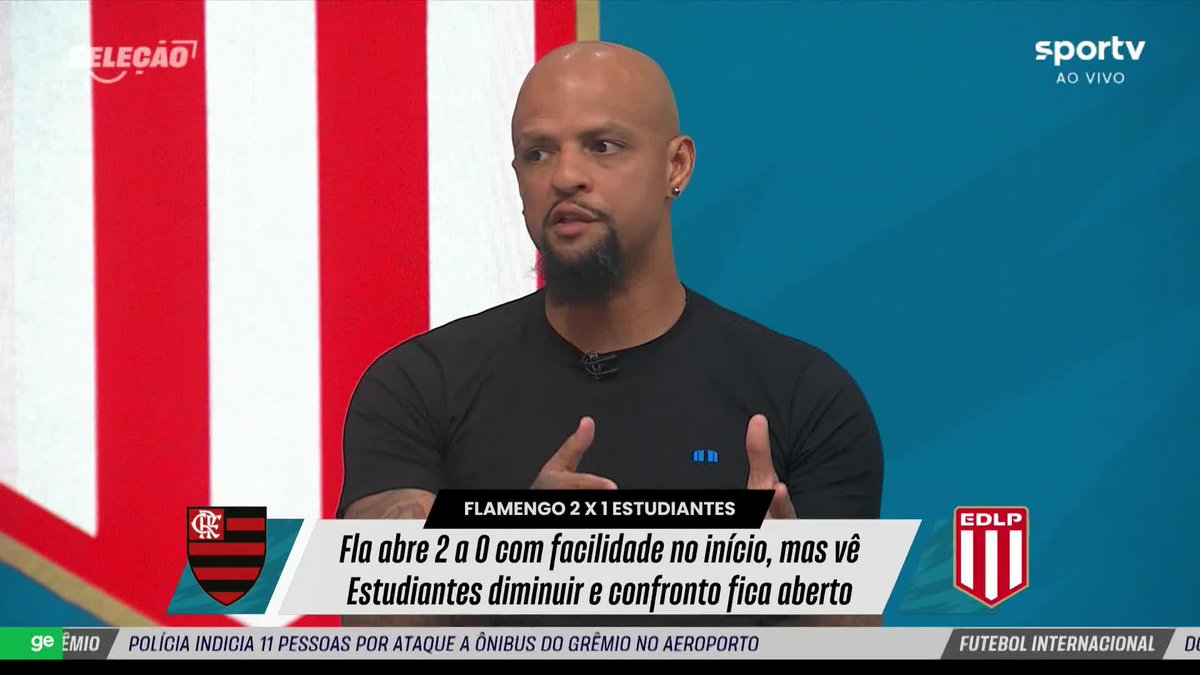 “Faltou um pouco mais de experiência do Flamengo para esse jogo (contra o Estudiantes). Esses atletas do Flamengo estão acostumados a vencer. Então, não pode dar um mole desses.” 🎙️ Felipe Melo, no Seleção Sportv. 🎥 sportv | ge