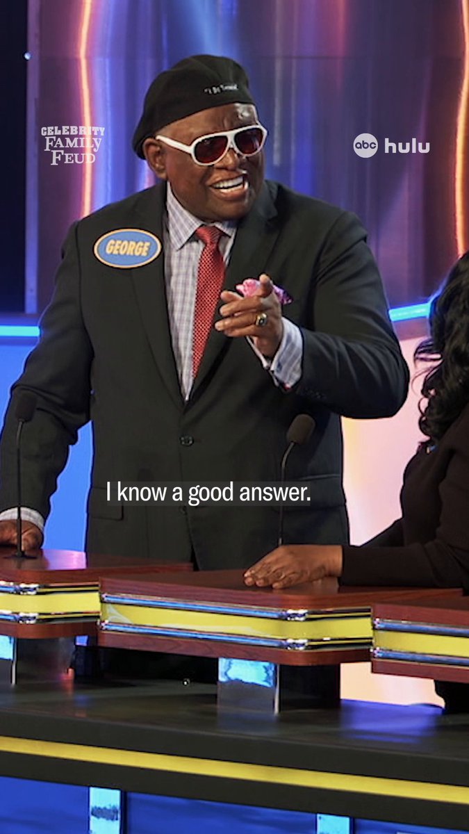 Someone give George flowers for his good effort 💐😅 Stream #CelebrityFamilyFeud on Hulu!