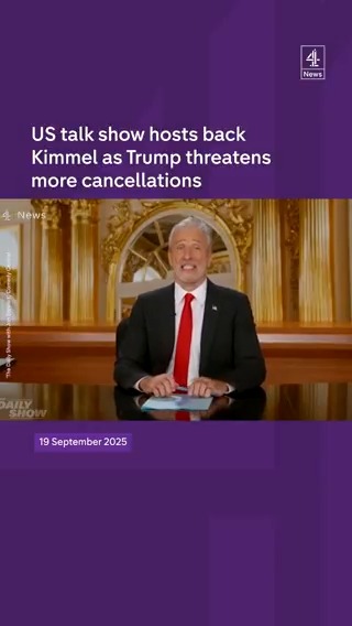 US talk show hosts including Jon Stewart, Stephen Colbert and Jimmy Fallon have spoken out against the suspension of Jimmy Kimmel following remarks he made about Charlie Kirk.