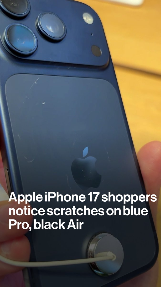 Eager shoppers around the globe waiting to purchase a new iPhone on Friday arrived at stores to find that some of the models were already covered in scratches. Mark Gurman explains why link