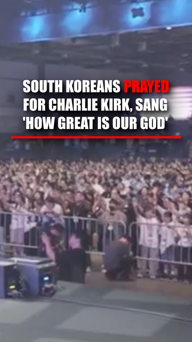 "He got very emotional as they worshipped and prayed over him." Charlie Kirk’s friend and executive producer @AndrewKswayshared the moving moment when South Koreans prayed over the late Turning Point USA CEO, singing “How Great Is Our God,” just days before he was assassinated.