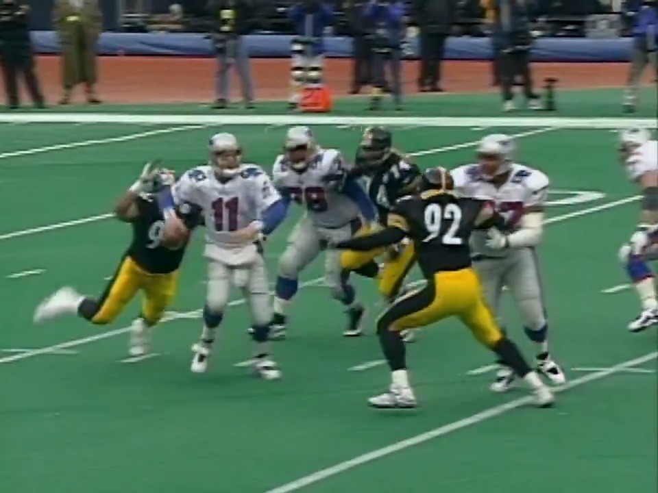 Mike Vrabel had a clutch strip sack as rookie with the Pittsburgh Steelers to defeat the Patriots in the 1997 Divisional Round 💪