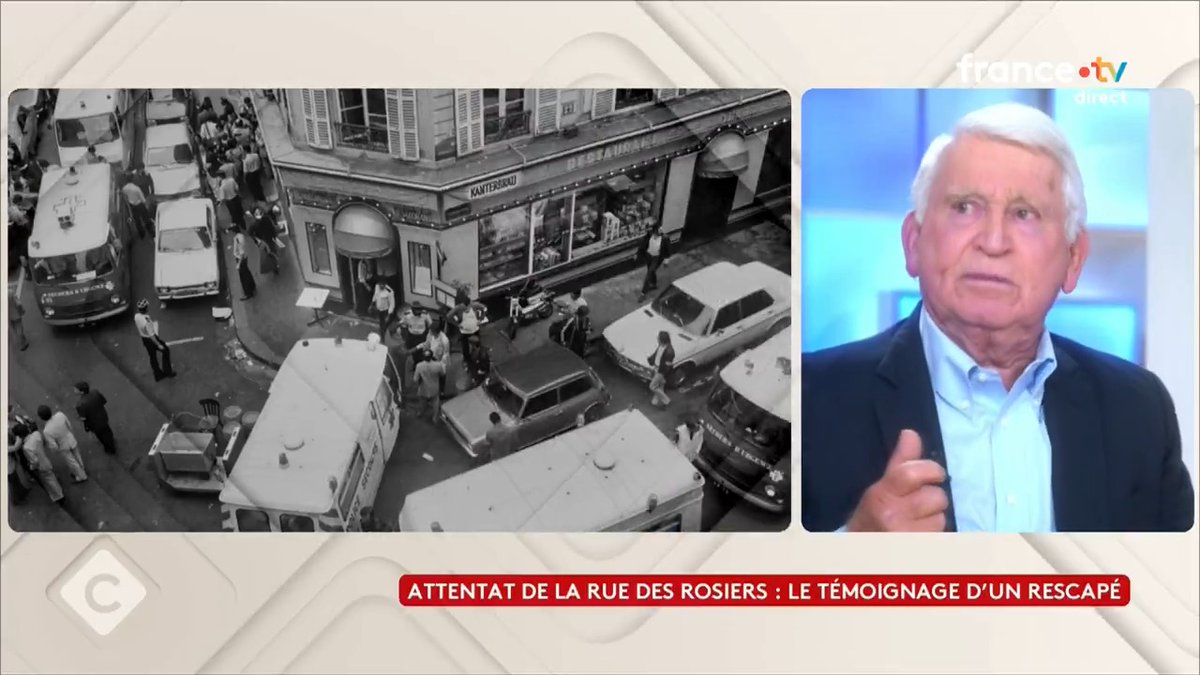 “Horrible” : l’émotion de Xavier Yon, survivant de l’attentat antisémite de la rue des Rosiers. Pour la première fois, il témoigne. Le commanditaire présumé de cette attaque, qui avait fait 6 morts et 22 blessés, vient d’être arrêté en Cisjordanie. #CàVous
