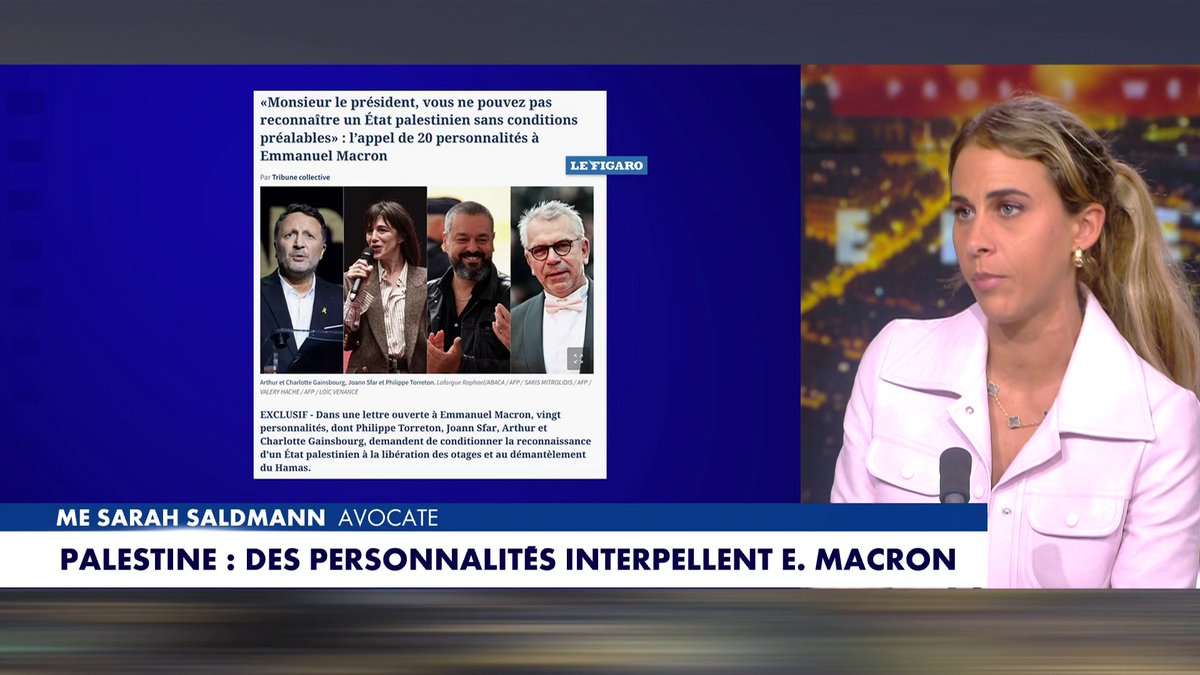 Me Sarah Saldmann : «Reconnaître l'Etat de Palestine ce lundi est une provocation. Je ne comprends même pas qu'on puisse reconnaître un Etat palestinien sans qu'il y ait la libération des otages.» #HDPros2
