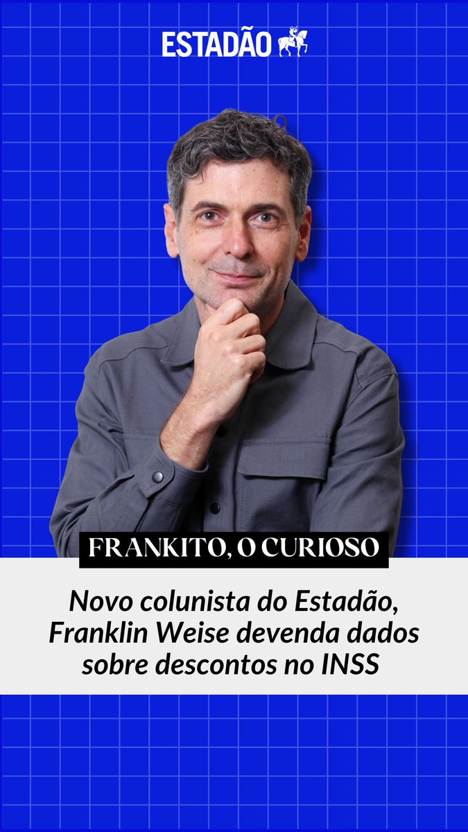 NOVIDADE 🔎 O que os dados revelam sobre o histórico de descontos do INSS? Esse é o tema de estreia da coluna do Frankito, o Curioso. A partir de domingo, 21, o engenheiro Franklin Weise (Frankito, o Curioso®), co-criador do site DesvenDados, publicará no Estadão uma coluna infográfica e um vídeo semanais, explorando diversos temas por meio dos dados — de economia à segurança pública. Assine o Estadão em