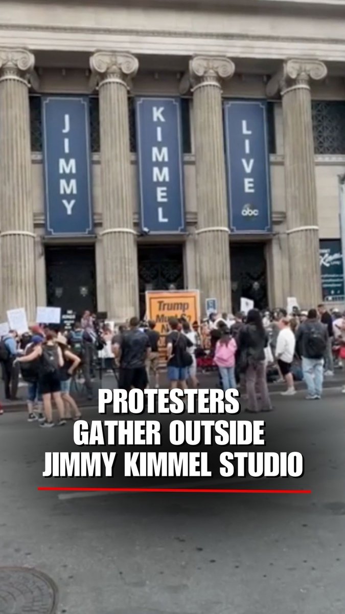 WATCH: Jimmy Kimmel’s fans flocked to his Hollywood studio on Thursday after he was pulled off the air “indefinitely” following his Charlie Kirk comments.