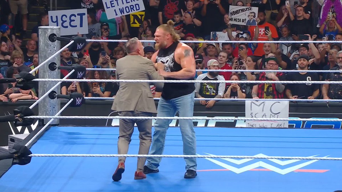 This is CHAOS! 😱 After taking out Michael Cole and Corey Graves, Brock Lesnar has a message for John Cena ahead of Wrestlepalooza live on the ESPN app TOMORROW!