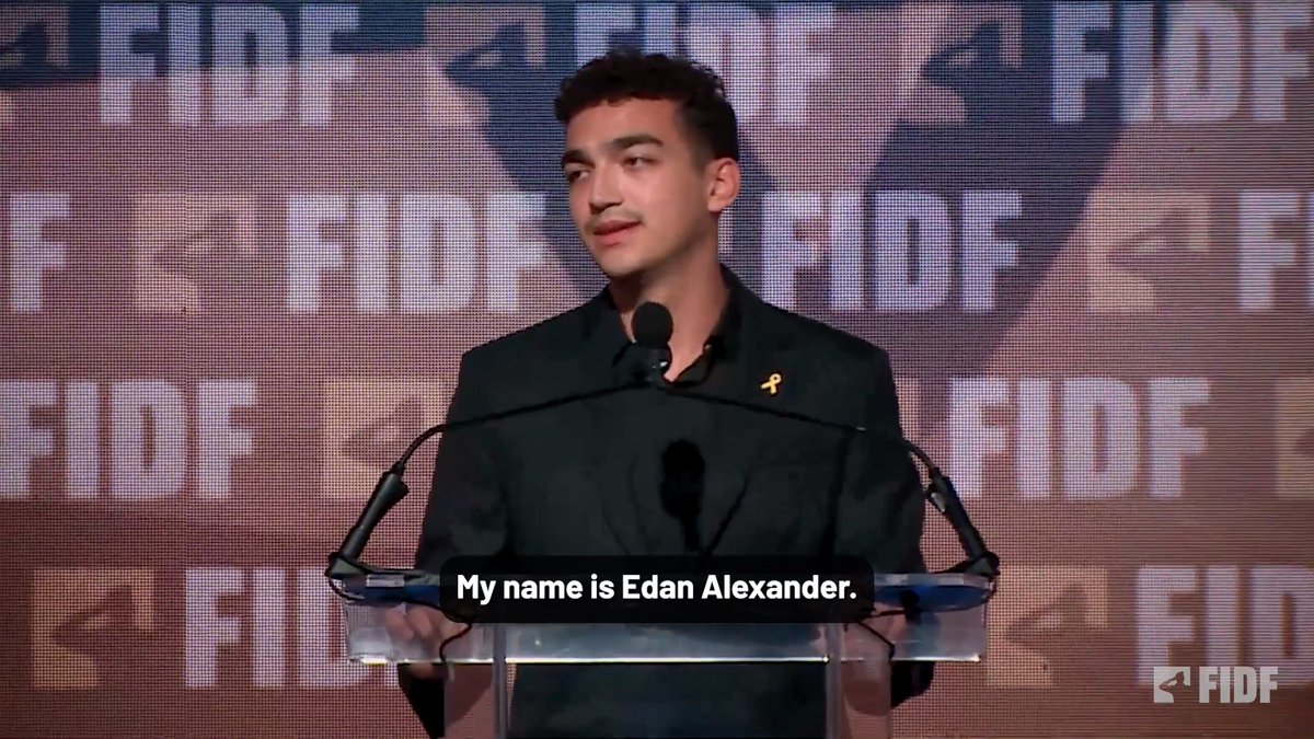 “My name is Edan Alexander. I am 21 years old… I was held for 584 days. Those were the hardest days of my life.” But. “My story does not end with survival - it continues with service.” This kid is a hero.