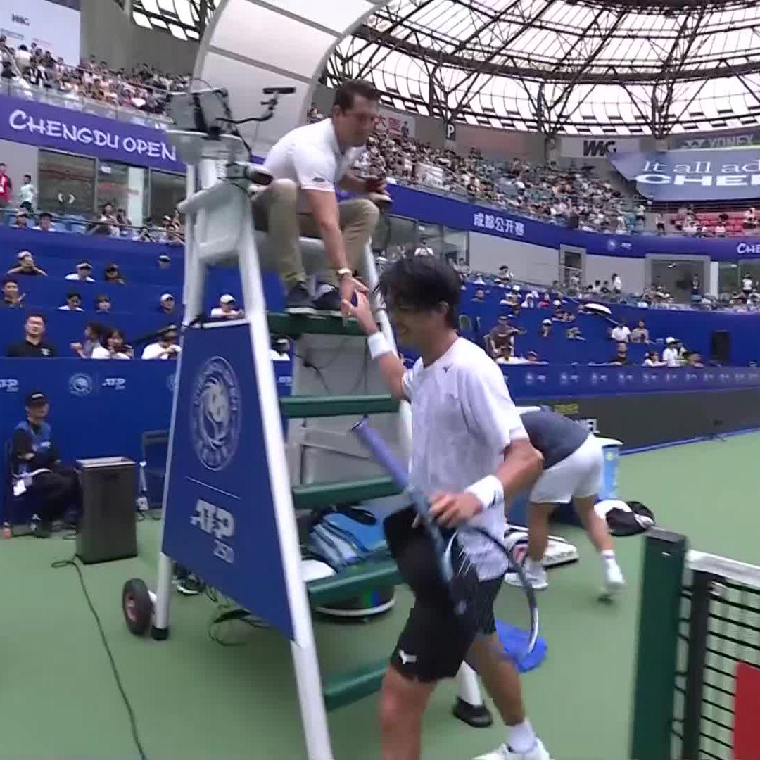 Daniel downs Griekspoor 💥 The 32-year-old defeats the No.3 seed 3-6 6-4 6-3 to reach the #ChengduOpen quarter-finals 💪