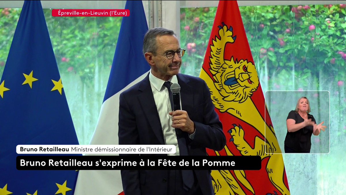 🔴 "Sebastien Lecornu est un homme de droite", réaffirme Bruno Retailleau lors de la Fête de la Pomme, qui a prévenu le nouveau Premier ministre : "avant de faire la poche des Français, il faut que l'Etat se serre la ceinture".