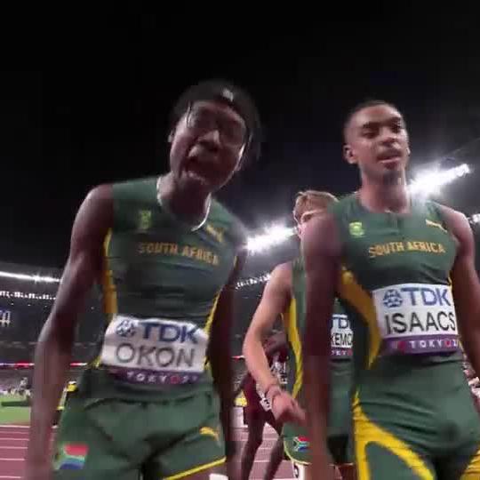 South Africa win the first Men's 4x400m heat ๐ฟ๐ฆ๐ฅ They get it done in a time of 2:58.81 โฑ๏ธ ๐บ Stream #WCHTokyo25 on DStv: