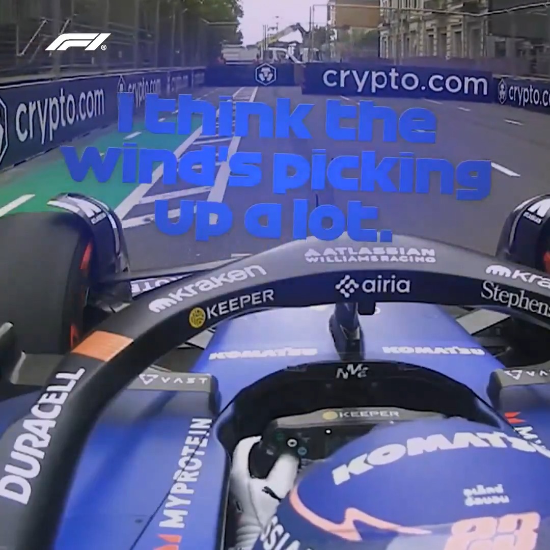Baku lived up to its "City of Winds" nickname in FP3 💨 #F1 #AzerbaijanGP