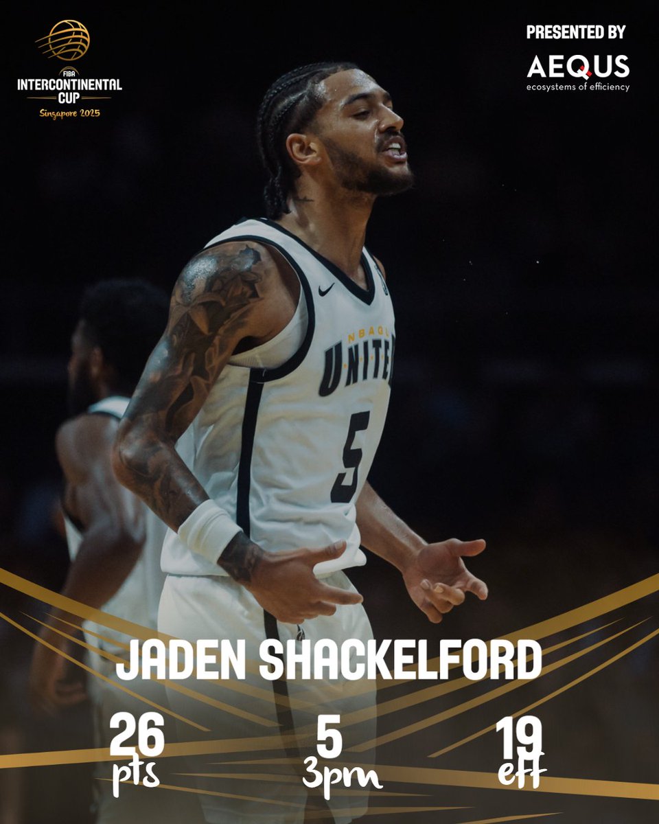Jaden Shackelford (NBA G League) was UNSTOPPABLE vs. the Hawks tonight, dropping 26pts (3pm) and earning Player of the Game honors! 🎯 #IntercontinentalCup | #AEQUS #PrecisionOnCourt