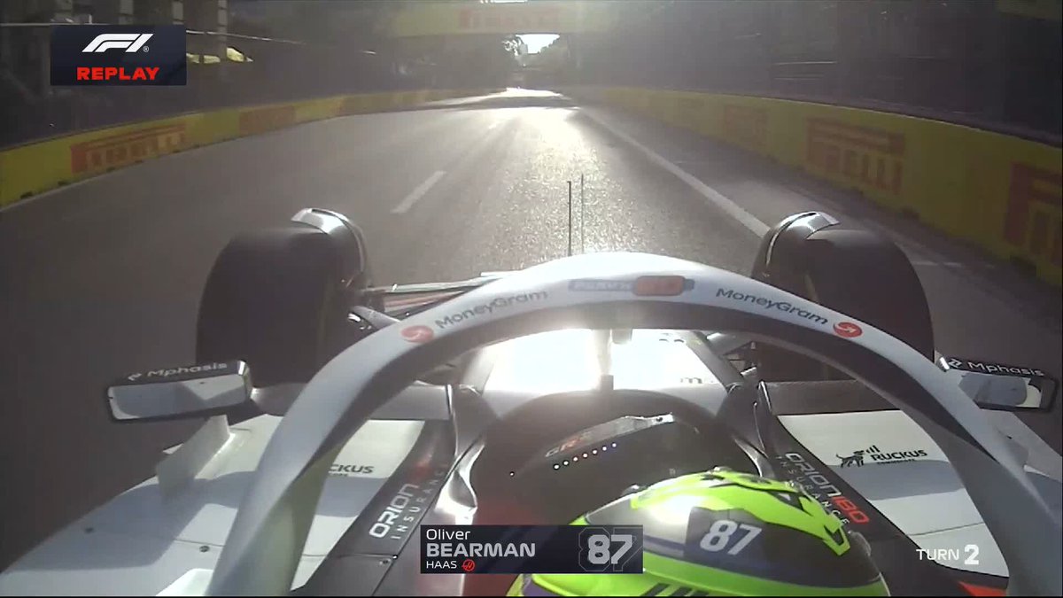 Bearman bows out 🎥 The slightest of touches has ended his qualifying in Q2 #F1 #AzerbaijanGP