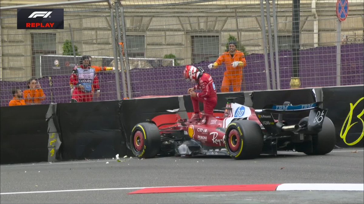 We have our FIFTH red flag! 🤯 Charles Leclerc is in the wall and OUT ❌