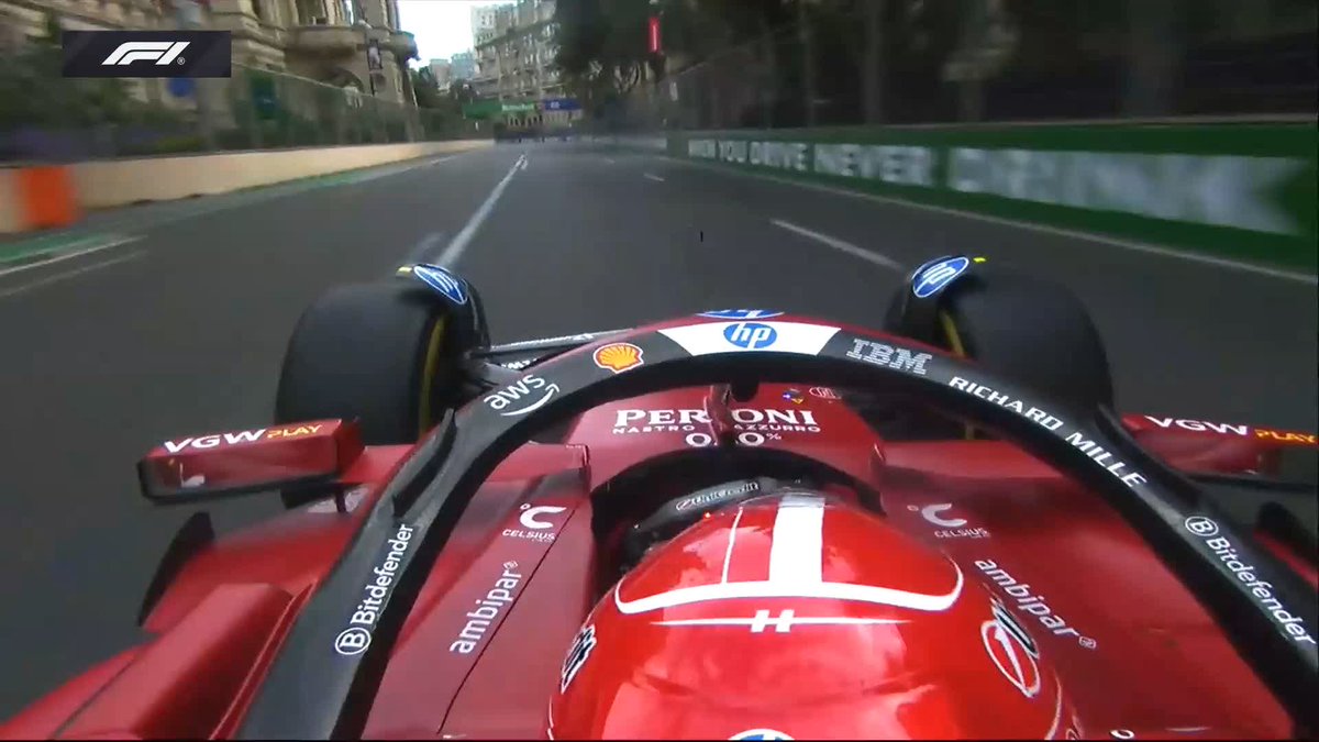 Rewind to Leclerc's Turn 15 crash 💥 #F1 #AzerbaijanGP