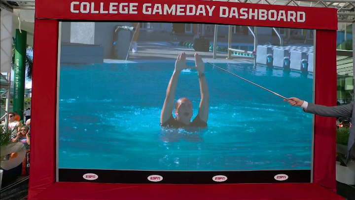 TENS ACROSS THE BOARD‼️ jess sims had the GameDay crew impressed with her diving skills 👏